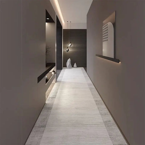 Navak Teppich Modern Fashion Langer Streifen Flurteppich Heimdekoration Hotel Flurteppich Waschbar Villa Treppenläufer Matten Anpassbar ﻿