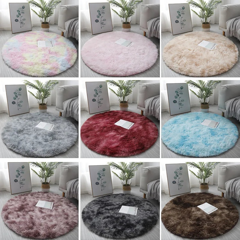 Navak Teppich, superweicher Plüsch, runder Teppich, flauschige weiße Teppiche für Wohnzimmer, Heimdekoration, Schlafzimmer, Kinderzimmer, Dekoration, Salon, dicker Florteppich