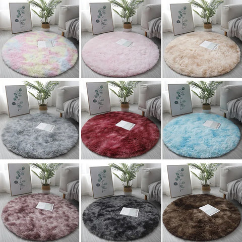 Navak Teppich, superweicher Plüsch, runder Teppich, flauschige weiße Teppiche für Wohnzimmer, Heimdekoration, Schlafzimmer, Kinderzimmer, Dekoration, Salon, dicker Florteppich
