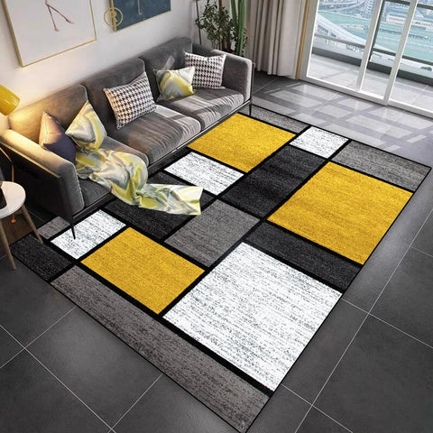 Navak Teppich Gitterdesign Teppich Wohnzimmer Geometrisches Muster Dekoration Sofa Rutschfeste Teppiche 200x300 Lounge Kurze Samt Couchtische Matten