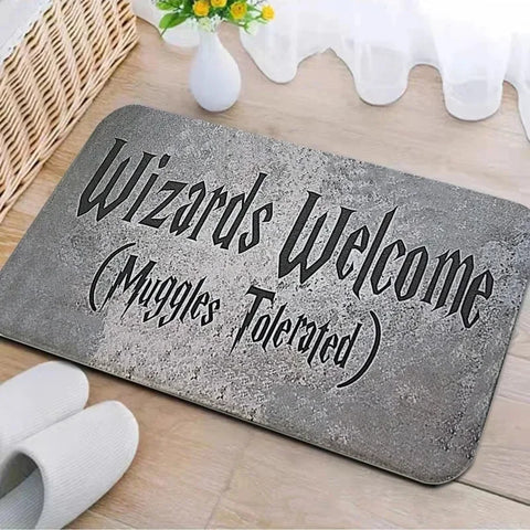 Navak Carpet Welcome Muggles Eingangsmatte Wohnzimmer Bodendekoration Teppich Rutschfester, leicht zu reinigender Teppich Home Office Waschbare Fußmatten