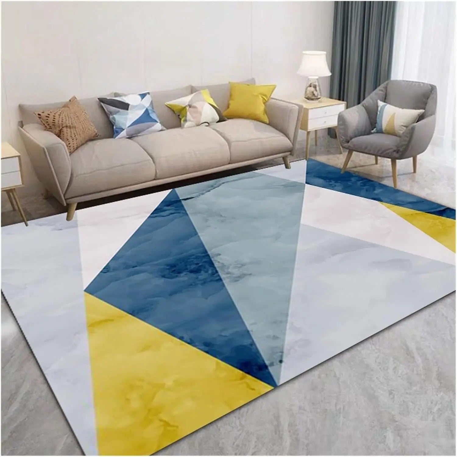 Navak Carpet Exclusive Picks Nordischer geometrischer Luxus-Schlingenflor-Teppich – waschbare Matte für Flur, Airbnb, Schlafzimmer, Büro, Heimdekoration