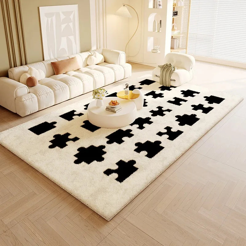 Navak Teppich Wohnzimmerteppich Große Schlafzimmerteppiche Nachttischmatte Weicher, flauschiger, minimalistischer Luxus-High-End-Heimdekorationsteppich