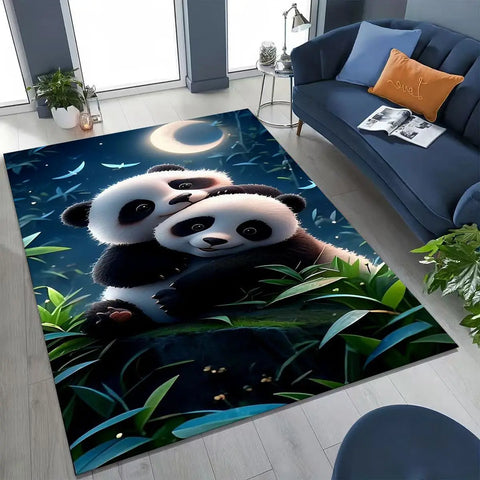Navak Carpet 2026 New Dream Panda Niedlicher Cartoon-Kunst-Teppich für Schlafzimmer, Wohnzimmer, Sofa, Zuhause, Fußmatte, Dekor, große rutschfeste Bodenmatte für Kinder zum Spielen, Geschenk