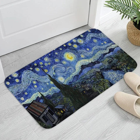 Navak Teppich MINOSO Van Gogh Kunst Fußmatte Ölgemälde Stil Teppich Bodenmatte Willkommensmatte Türmatte Eingang Küche Teppich Outdoor Teppich Anime Teppich