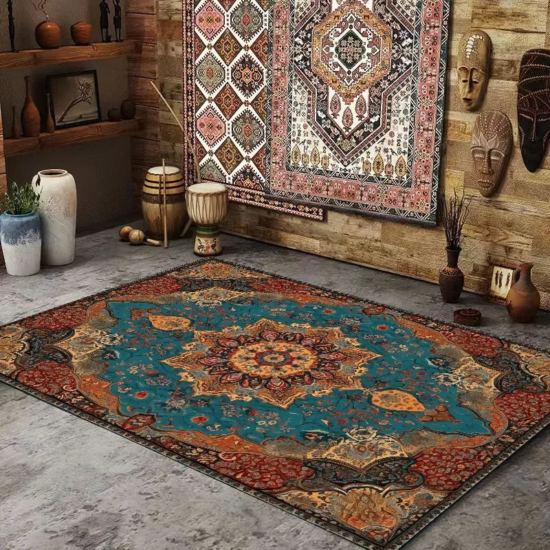 Navak Teppich Persischer Amerikanischer Retro-Teppich Große Fläche Wohnzimmer Dekoration Zuhause Ethnischer Stil Schlafzimmer Teppich Garderobe Lounge Weiche Matte Waschbar