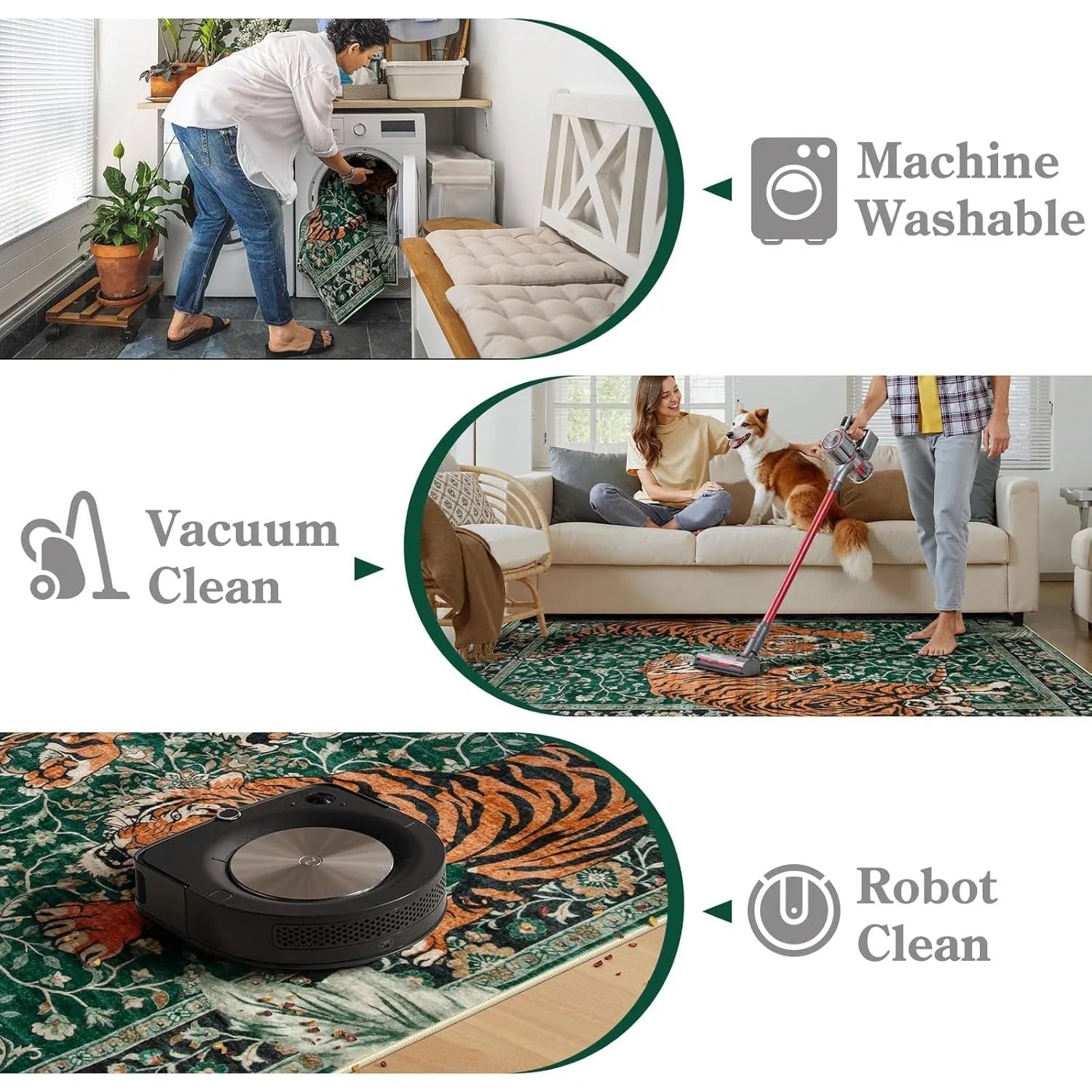Navak Teppich für Wohnzimmer, Teppich, Dschungeltiger, Heimdekoration, große Fläche, Schlafzimmer, Plüsch-Bodenmatte, maschinenwaschbar, Couchtisch-Teppiche 러그