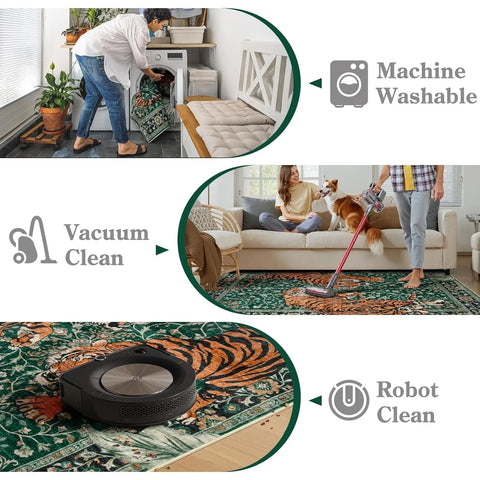 Navak Teppich für Wohnzimmer, Teppich, Dschungeltiger, Heimdekoration, große Fläche, Schlafzimmer, Plüsch-Bodenmatte, maschinenwaschbar, Couchtisch-Teppiche 러그