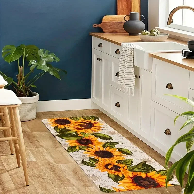 Navak Teppich Sonnenblumenblumen Küchen-Fußmatte Eingangstürmatte Dekor Korridor Balkon Waschküche Teppiche Badezimmer Anti-Rutsch-Fußmatte Teppich