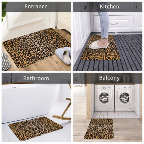 Navak Teppich Leopardenmuster Anti-Rutsch-Fußmatte Bodenmatte Kissen Teppich Teppich für Küche Eingang Haus Balkon Footpad Matten