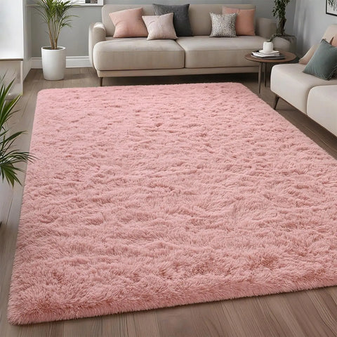Navak Teppich, flauschiger Teppich für den Innenbereich, weicher Plüschteppich für das Wohnzimmer, rutschfester, langlebiger Teppich für Mädchenschlafzimmer, Kinderzimmerteppiche