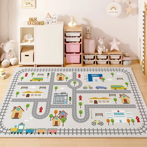 Navak Carpet Exclusive Picks Kinderzimmer Spielbereich Teppich Wohnzimmer Schlafzimmer Kinder Autostrecke Digitale Puzzle Spielmatte Baby Spiel Krabbelmatte