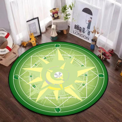 Navak Carpet Mystic Magic Circle Round Theme Innenbereich Rutschfester Teppich Schlafzimmer Meditationszone Idealer Dekoteppich