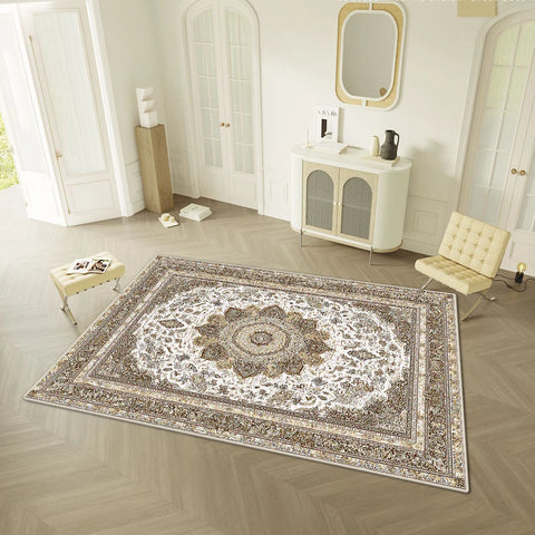 Navak Teppich, persischer Retro-Stil, Wohnzimmerteppich, leichte Luxusdekoration, Zuhause, leicht zu reinigende Bodenmatte, Schlafzimmer, Garderobe, rutschfester, waschbarer Teppich