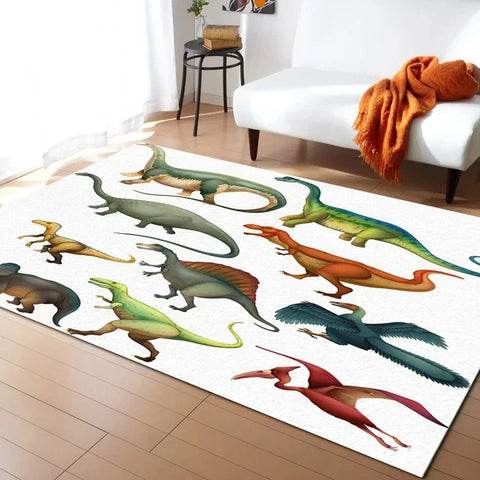 Navak Teppich, Cartoon-Dinosaurier-Teppich, Dino-Teppich, rutschfeste Dinosaurier-Bodenmatte für Spielzimmer, Klassenzimmer, Kinderzimmer-Dekor, Krabbelmatte für Kinder