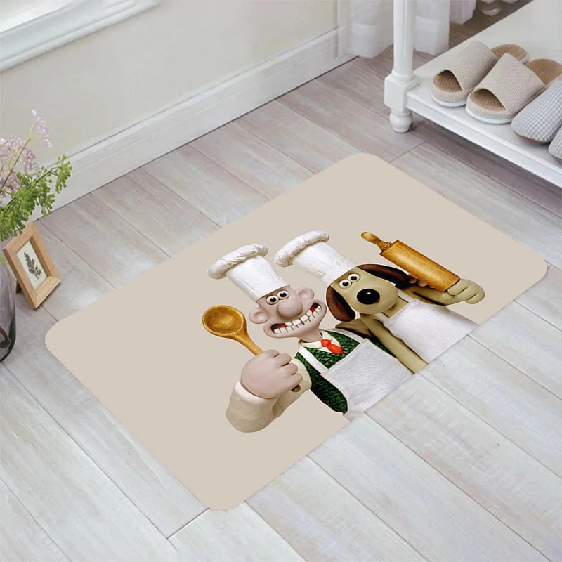 Navak Teppich A-Wallace und A-Gromit Bodenmatte Teppiche Küchenteppich Home Fußmatte Eingangstür Balkon Teppiche Zimmermatten Fußteppich Badezimmer Bad