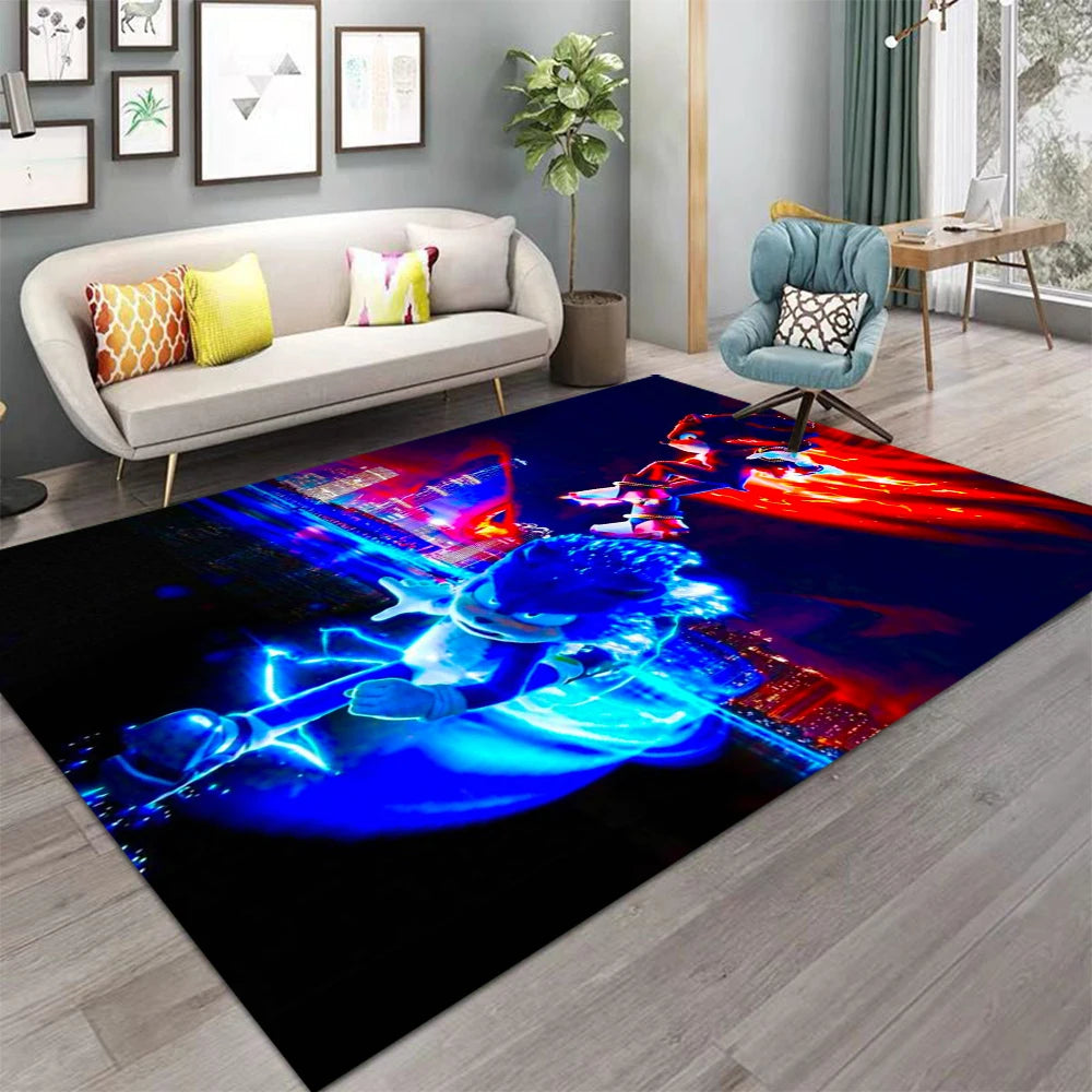 Navak Carpet Daily Picks S-Soni-c Themen-Bodenmatte, weicher Spielteppich für Kinderzimmer, Schlafzimmer, Wohnzimmer, Dekoration, Spielzimmer, Teppich, Nachttisch, Weihnachtsgeschenk