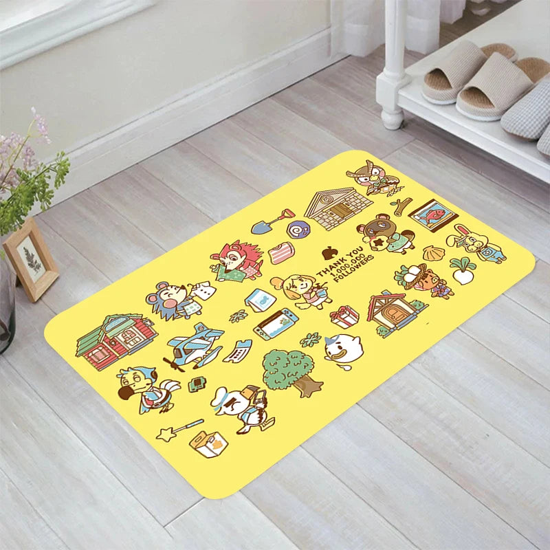 Navak Teppich Animal C-Crossing Game Bodenmatte Home Teppich Eingang des Hauses Zimmer Teppiche Teppiche Balkon Küche Teppich Fuß Fußmatte Türmatten Bad