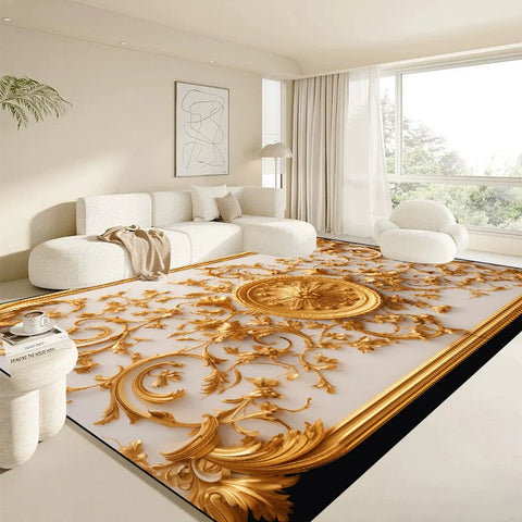 Navak Carpet Modern White Large Carpet for Living Room Luxury Gold Rug Home Decoration Bedroom Mat Bedside Soft Non-slip 200x300 Carpets 러그