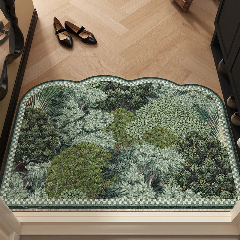 Navak Carpet Forest Garden Fußmatte, süße florale Fußmatten, rustikale Fußmatten, Waldbaum-Fußmatte für den Boden