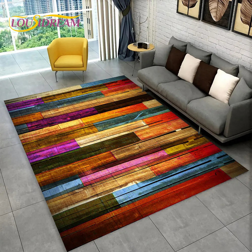 Navak Carpet 3D HD Holzmaserung Retro-Teppich, groß, Teppich für Zuhause, Wohnzimmer, Kinderzimmer, Schlafzimmer, Sofa, Fußmatte, Dekor, Küche, rutschfeste Bodenmatte