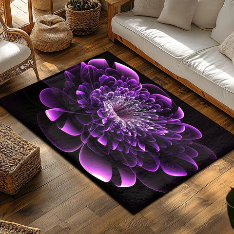 Navak Carpet Tuniu Großer lila Blumenteppich, rutschfest, für Zuhause, Wohnzimmer, Bodenmatte, dekorativer Teppich