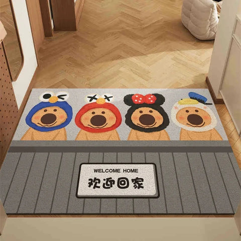 Navak Carpet Cartoon Cute Bear Carpet Living Room Bathroom Balcony Entrance Door Mat Dirty and Non-Slip Easy To Clean Home Decoration Rug