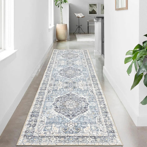 Navak-Teppich, Vintage-Boho-Teppich, ultraweicher, niedriger Flor, waschbar, rutschfest, schmutzabweisend, bedruckter Teppich für Wohnzimmer und Schlafzimmer P