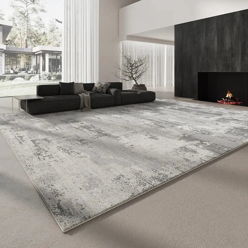 Navak Teppich, italienischer minimalistischer Teppich für Wohnzimmer, leichtes Luxus-Schlafzimmerdekor, Plüschteppich, flauschig, weich, grau, verdickte Matte