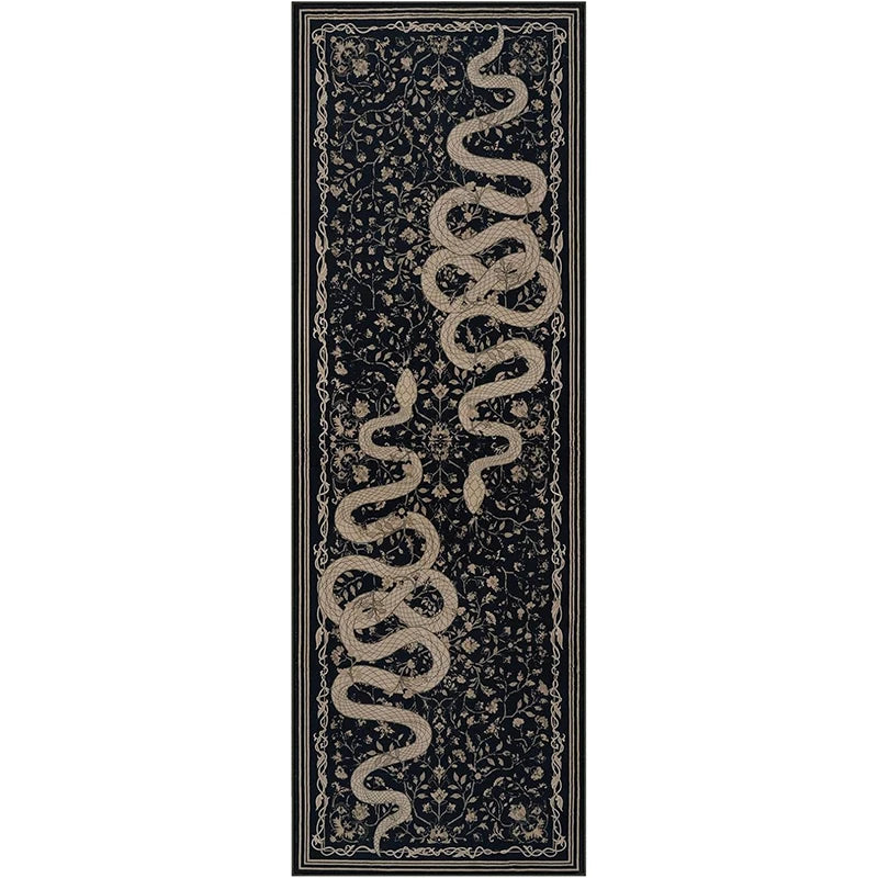 Navak Teppich Flur Teppich Läufer Teppich Schwarz Lange Teppiche Korridor Maschinenwaschbar Schlafzimmer Küche Bodenmatte Elegante Heimdekoration Teppiche