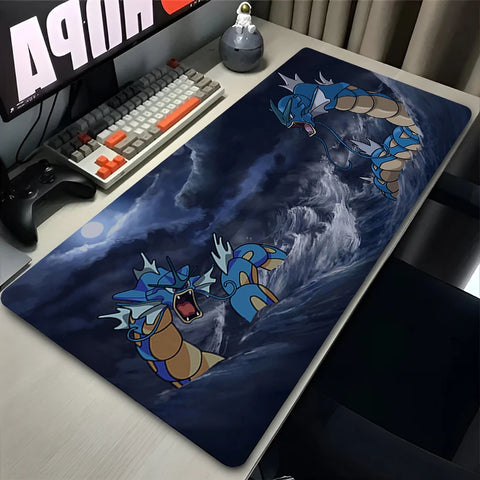 Navak Carpet Huge Waves Japan Anime Mouse Pad Laptop G-gyarados Red Sun Clouds Mousepad PC P-pokemons Keyboard Rug XXL Desk Mat Gaming Carpet