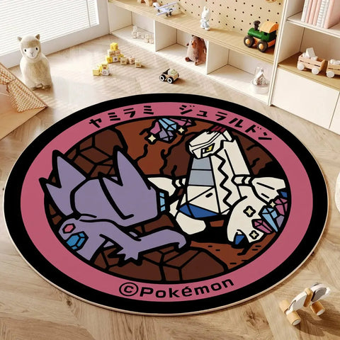 Navak Carpet Daily Picks Disney Anime Cartoon Pokemonzd Runde Bodenmatte Wohnzimmer Schlafzimmer Teppiche Niedliches Kind Rutschfester Waschbarer Teppich Wohnkultur