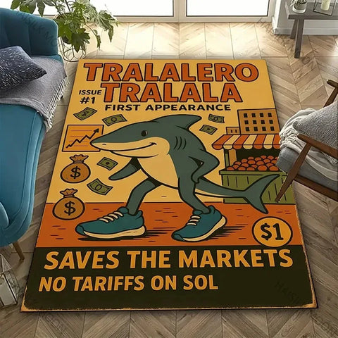 Navak Carpet Daily Picks Erstellt virtuelle Kreaturen, italienischer Brainrot-Cartoon-Teppich, für Wohnzimmer, Schlafzimmer, Nachttisch, Badezimmer, Bodenmatte, Heimteppich, Geschenk