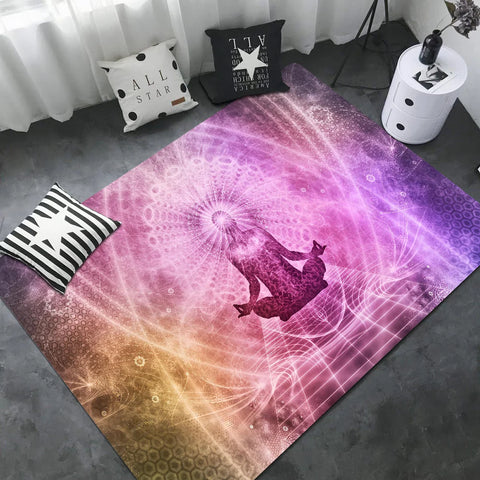 Navak Carpet Rainbow 7 Chakra Mandala Bohemia Yoga Fußmatte, waschbar, rutschfest, für Wohnzimmer, Sofa, Stühle, Bereichsmatte, Küche, Willkommens-Fußmatte