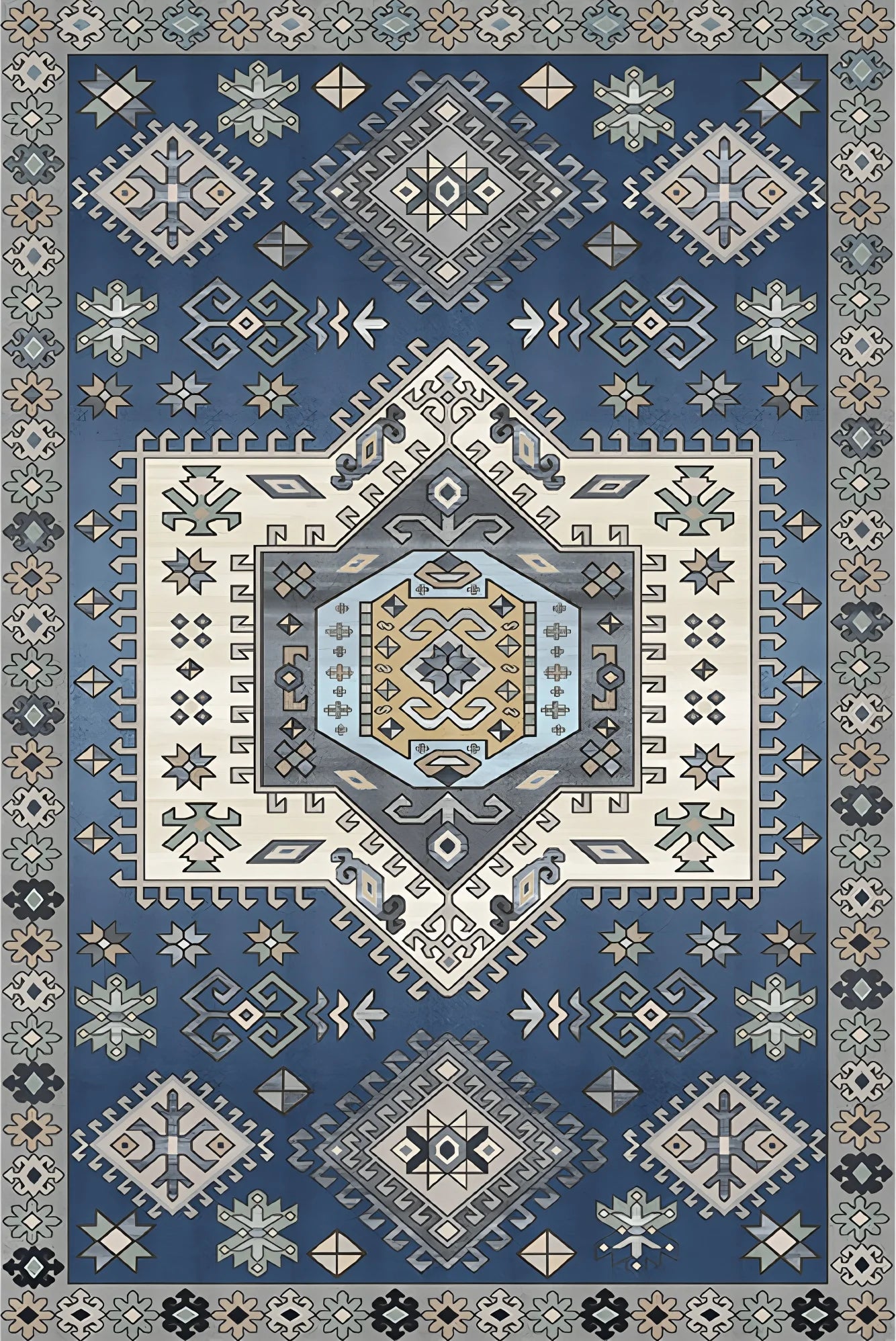 Navak Teppich Retro Nordisches Boho-Muster Teppich Wohnzimmerdekor Sofa Teppich Schlafzimmer Nachttisch Weicher Teppich Küche Esstisch Bodenmatte Fußmatte