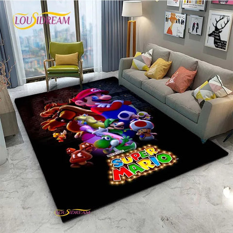 Navak Teppich Mario Cartoon Anime Teppich für Wohnzimmer Schlafzimmer Niedliche Teppiche Tisch Küchentür Kinder Rutschfeste Fußmatten Alfombra Geburtstagsgeschenk