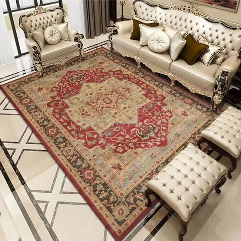Navak Teppich, Bohemian-Teppich, nordischer Retro-Ethno-Stil, Kristall-Samtmatten, Sofa, Couchtisch, große Fläche mit Teppich bedeckt