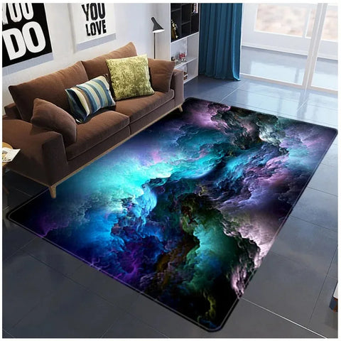 Navak Teppich 3D Galaxy Space Star Teppich Home Schlafzimmer Wohnzimmer Dekorative Bodenmatte Badezimmer Zimmer Rutschfester Teppich Fußmatte