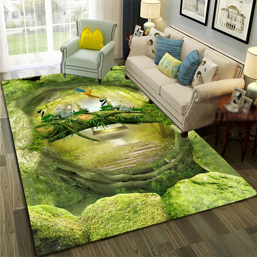 Navak Teppich, 3D-Illusion, Vision, Halluzination, HD-Teppich für Zuhause, Wohnzimmer, Schlafzimmer, Sofa, Fußmatte, Dekor, Kinderbereich, Teppich, rutschfeste Bodenmatte