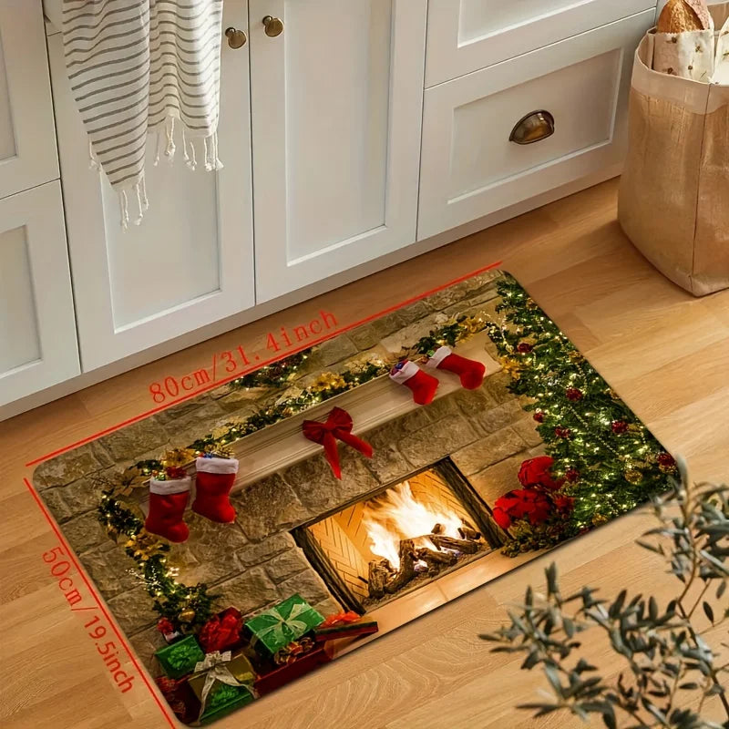 Navak Teppich Weihnachten Küche Badezimmer rutschfeste Bodenmatte Wohnzimmer Balkon Flur Eingangsbereich Teppich Schlafzimmer Nachttisch Fußmatte Mas Home Decor