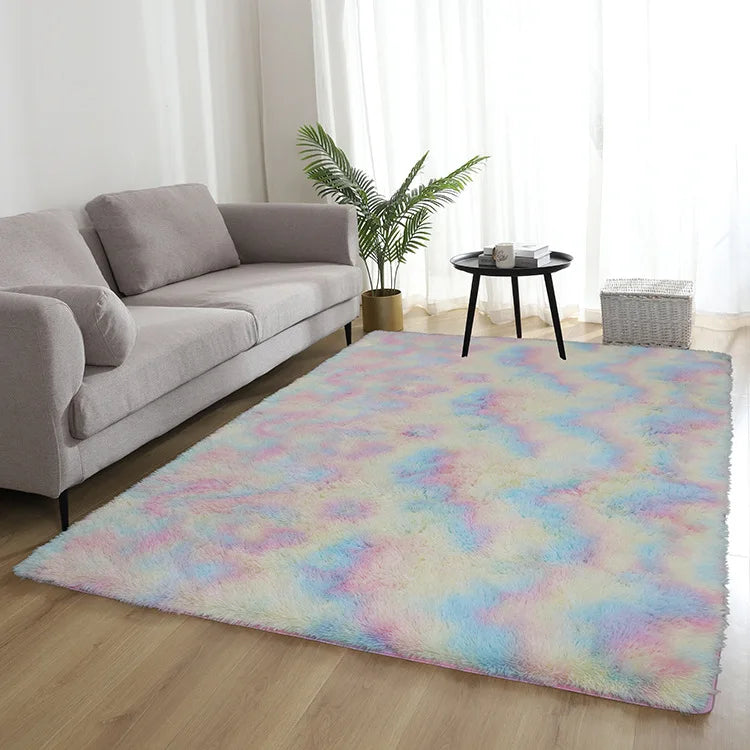 Navak Teppich Grau Schlafzimmer Wohnzimmer Heimteppich Nordischer flauschiger Plüsch Kinderzimmer Dekor Rutschfeste Matten Lounge Veranda Tisch Kaffee Großer Teppich