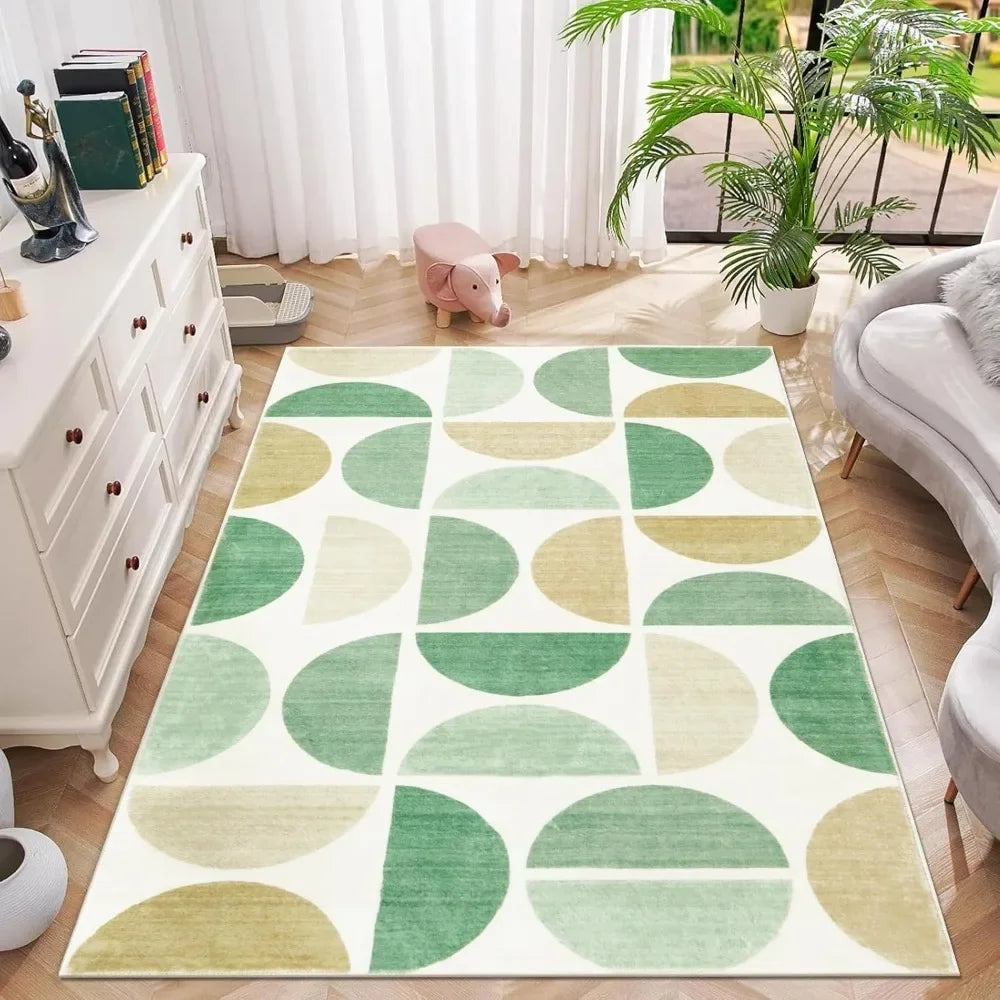 Navak Carpet Lahome Boho-Teppich mit Halbkreismuster für Wohnzimmer, Dekoration, Schlafzimmer, weiche Matten, Küchentisch, rutschfeste Teppiche, Lounge-Sofa, Bodenmatte
