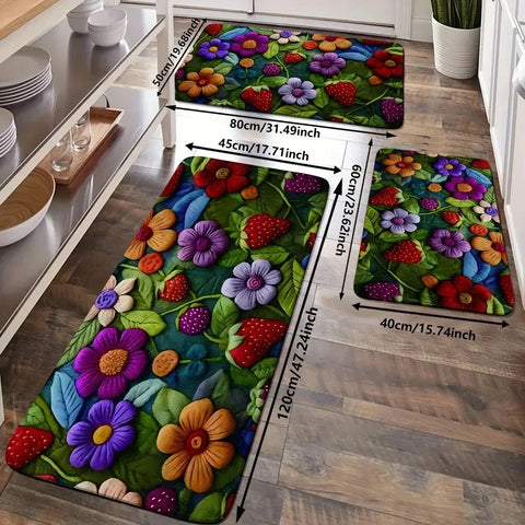 Navak Carpet 1 Stück 3D-Muster Landschaft Fußmatten Küchenteppiche Rutschfeste Pop-Design Badezimmerteppiche Badematte Teppich für Zuhause Waschbecken Wäsche Dekor