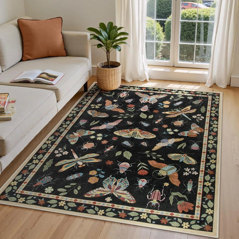 Navak Carpet Rug for Living Room Carpet Large Size Bedroom Bedside Floor Mat Green Insect Carpets Tropical Rainforest Home Decoration Rugs