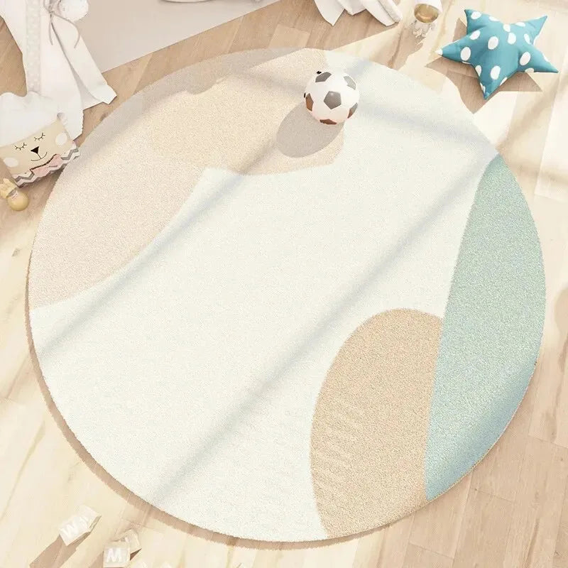 Navak Carpet Exclusive Picks Moderner Stil Runder Wohnzimmerteppich Kinderzimmer Schlafzimmer Krabbelmatte Rutschfeste Bettdecke Dicke waschbare Matte