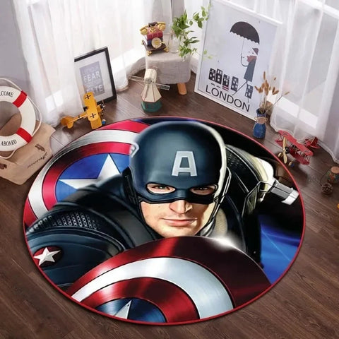 Navak Carpet Daily Picks DISNEY Marvel The Avengers Runder Teppich Anime-Teppich Rutschfeste Spielmatte Niedliche Bodenteppiche für Wohnzimmer, Schlafzimmer, Kindermatten