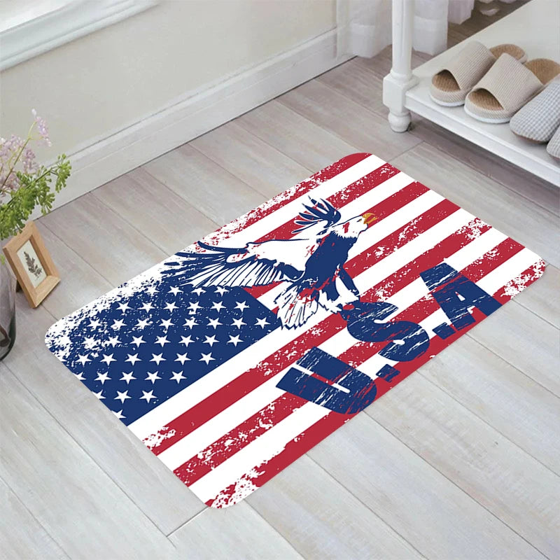 Navak Teppich Flagge der amerikanischen Bodenmatte Teppiche Zimmer Matten Teppiche Home Fußmatte Eingangstür Küche Teppich Balkon Fuß Teppich Badezimmer Badehaus