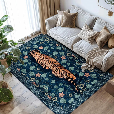 Navak Teppich, Wohnzimmerteppich im nordischen Stil, blauer Tigerdruck, Schlafzimmerteppich, große Fläche, maschinenwaschbar, rutschfeste Couchtischmatten, Alfombra 러그