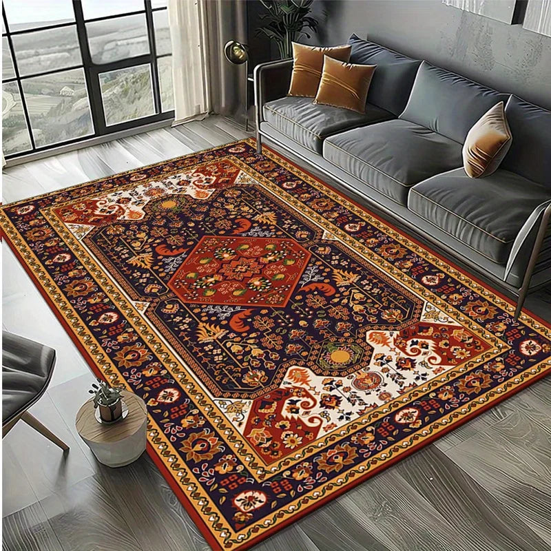 Navak Carpet Crystal Velvet Luxus-Teppich im böhmischen persischen Stil | Polyestermaterial, rutschfeste dekorative Bodenmatte für Schlafzimmer und Wohnzimmer