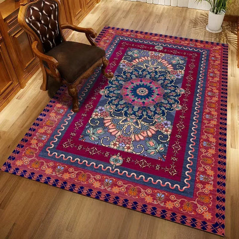Navak Teppich Europa Persien Böhmen Stil Luxus Retro Teppich Wohnzimmer Sofa Schlafzimmer Arbeitszimmer Küche Eingang Fußmatte Rutschfester Wohnkultur Teppich